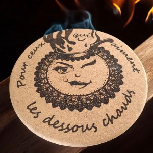 set de 6 dessous de verre en bambou "l'esprit de pagnol" phrase littéraire sur la provence