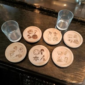 set de 6 dessous de verre en bambou "l'esprit de pagnol" phrase littéraire sur la provence