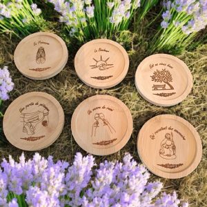 set de 6 dessous de verre en bambou "l'esprit de pagnol" phrase littéraire sur la provence