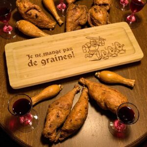 plateau de présentation "je ne mange pas de graines !"