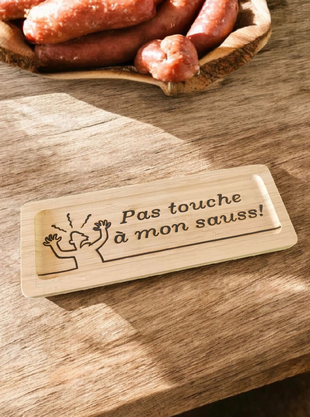 plateau de présentation "pas touche à mon sauss !" plateau de présentation "pas touche à mon sauss !"