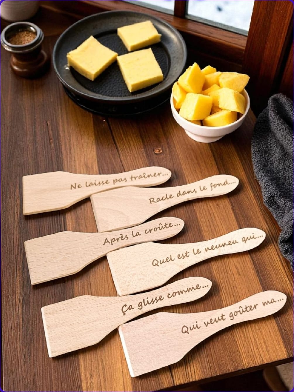 set de 6 spatules à raclette "À compléter..." set de 6 spatules à raclette "À compléter..."